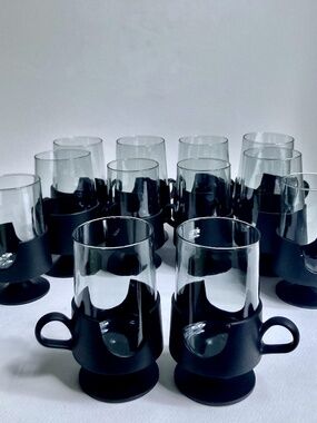 Set of 12 Glas-Snap by Corning Two Piece Pedestal Glassware, 1970s